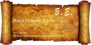 Bazilidesz Eliz névjegykártya